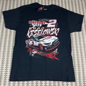 Brad Keselowski NASCAR Team Penske Discount Tire 2 Black Tee T Shirt Men’s Sz L